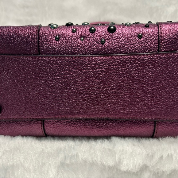 HP๐๐๐NWOT Coach Mercer Satchel 24 Metallic Stud Purse Star Rivets - Picture 6 of 16